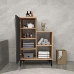 Casa si Gradina - Mobilier - Mobilier baie - Corpuri baie - Dulap baie, Hanah Home, pal melaminat, pin atlantic si antracit, 106.8x35x71.4 cm - Infinity.ro