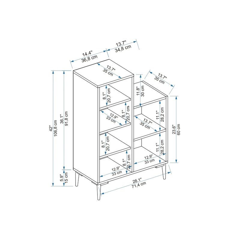 Casa si Gradina - Mobilier - Mobilier baie - Corpuri baie - Dulap baie, Hanah Home, pal melaminat, pin atlantic si antracit, 106.8x35x71.4 cm - Infinity.ro