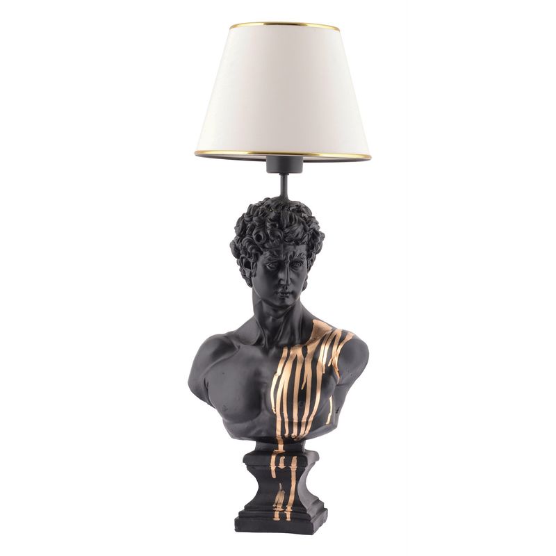 Casa si Gradina - Corpuri si surse de iluminat - Veioze si lampi - Veioze - Veioza, Opviq, poliester, alb negru auriu, 25x18x67 cm - Infinity.ro