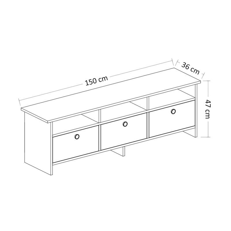 Casa si Gradina - Mobilier - Comode si corpuri - Comode - Comoda tv, Hanah Home, pal melaminat, antracit si stejar, 150x47x36 cm - Infinity.ro
