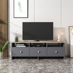Casa si Gradina - Mobilier - Comode si corpuri - Comode - Comoda tv, Hanah Home, pal melaminat, antracit si stejar, 150x47x36 cm - Infinity.ro