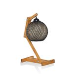 Casa si Gradina - Corpuri si surse de iluminat - Veioze si lampi - Veioze - Veioza, Opviq, lemn de pin, ecru maro negru, 22x24x50 cm, cablu reglabil - Infinity.ro