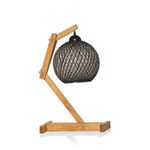 Casa si Gradina - Corpuri si surse de iluminat - Veioze si lampi - Veioze - Veioza, Opviq, lemn de pin, ecru maro negru, 22x24x50 cm, cablu reglabil - Infinity.ro