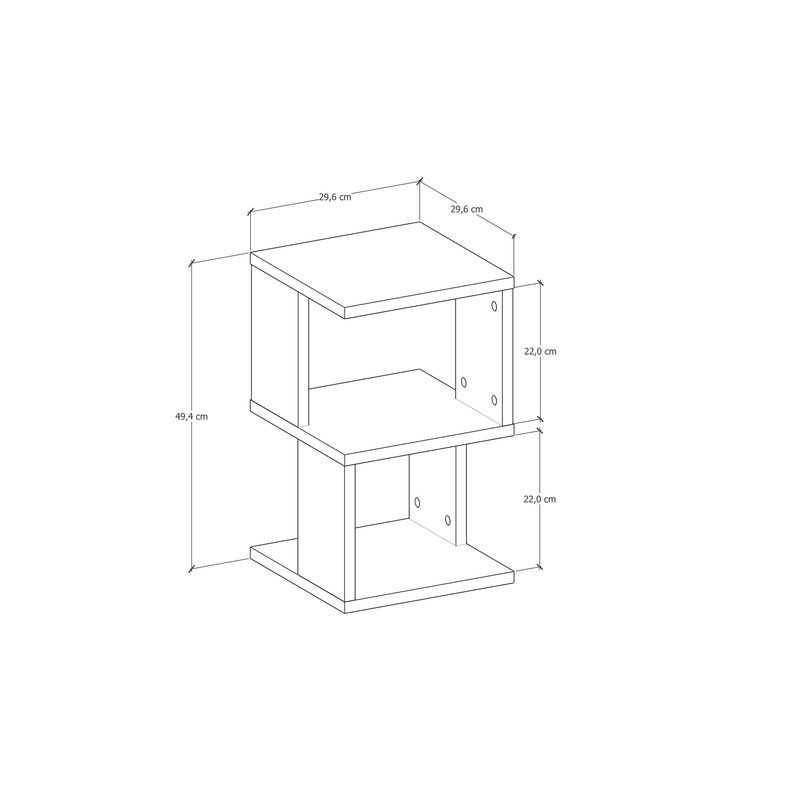 Casa si Gradina - Mobilier - Comode si corpuri - Noptiere - Noptiera, Hanah Home, pal, antracit, 29.6x29.6x49.4 cm - Infinity.ro