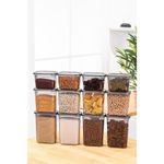 Casa si Gradina - Bucatarie si vesela - Organizare si depozitare bucatarie - Cutii alimentare - Set cutii depozitare, Hermia, plastic, antracit, 12 piese, 3 dimensiuni - Infinity.ro