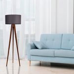 Casa si Gradina - Corpuri si surse de iluminat - Veioze si lampi - Lampadare - Lampadar, Opviq, lemn, nuc si gri, 153 cm - Infinity.ro