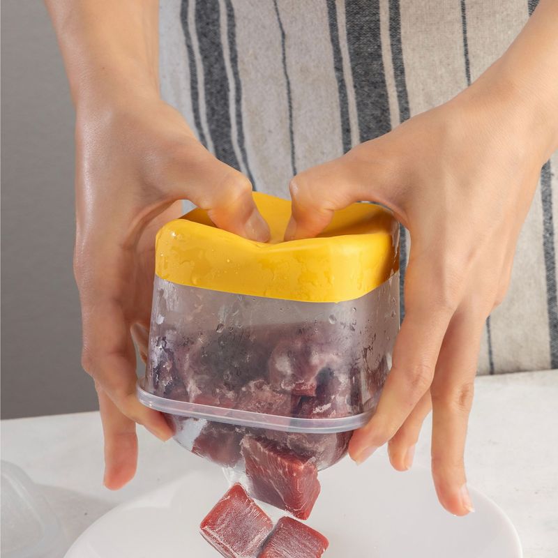 Casa si Gradina - Bucatarie si vesela - Organizare si depozitare bucatarie - Cutii alimentare - Set organizator frigider, Hermia, plastic, galben, 22x22x5.5 cm, 4 piese - Infinity.ro