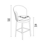 Casa si Gradina - Mobilier - Scaune si fotolii - Tabureti - Set tabureti bar, Hanah Home, metal, gri si crom, 46x40x102 cm, 4 bucati - Infinity.ro
