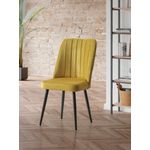 Casa si Gradina - Mobilier - Scaune si fotolii - Scaune - Set scaune, Hanah Home, mdf, galben negru, 46x45x92 cm, picioare metalice - Infinity.ro