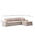 Casa si Gradina - Mobilier - Canapele si coltare - Coltare - Coltar, Hanah Home, lemn de fag si pal, bej nisip, 323x190x94 cm, material textil - Infinity.ro