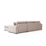 Casa si Gradina - Mobilier - Canapele si coltare - Coltare - Coltar, Hanah Home, lemn de fag si pal, bej nisip, 323x190x94 cm, material textil - Infinity.ro