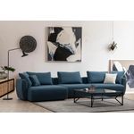 Casa si Gradina - Mobilier - Canapele si coltare - Coltare - Coltar, Hanah Home, lemn de fag si pal, albastru, 365x127x65 cm - Infinity.ro