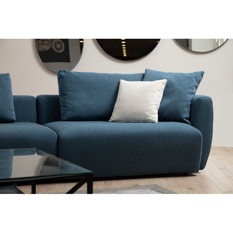 Casa si Gradina - Mobilier - Canapele si coltare - Coltare - Coltar, Hanah Home, lemn de fag si pal, albastru, 365x127x65 cm - Infinity.ro