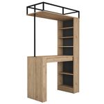 Casa si Gradina - Mobilier - Mese si birouri - Mese bucatarie si dining - Masa dining, Hanah Home, pal melaminat, nuc, negru, 120x55.6x198.8 cm - Infinity.ro