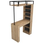 Casa si Gradina - Mobilier - Mese si birouri - Mese bucatarie si dining - Masa dining, Hanah Home, pal melaminat, nuc, negru, 120x55.6x198.8 cm - Infinity.ro