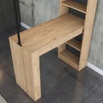 Casa si Gradina - Mobilier - Mese si birouri - Mese bucatarie si dining - Masa dining, Hanah Home, pal melaminat, nuc, negru, 120x55.6x198.8 cm - Infinity.ro