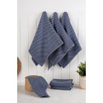 Market - Curatenie si intretinere casa - Produse bucatarie - Lavete si bureti - Set prosoape de bucatarie, Hermia, albastru inchis, 43x76 cm, 90% bumbac, 10% poliester, 6 bucati - Infinity.ro