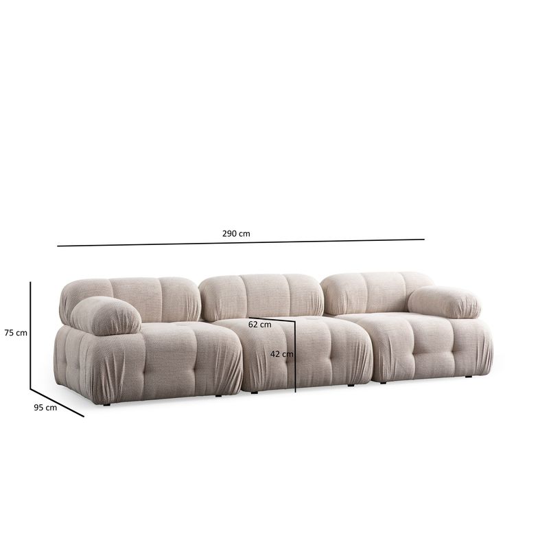 Casa si Gradina - Mobilier - Canapele si coltare - Coltare - Coltar, Atelier Del Sofa, lemn de fag si pal, crem, 290x160x95 cm - Infinity.ro