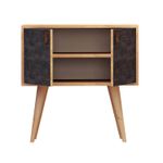 Casa si Gradina - Mobilier - Comode si corpuri - Console - Consola, Hanah Home, pal melaminat, stejar si gri inchis, 80x80x80 cm - Infinity.ro