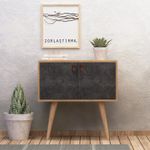 Casa si Gradina - Mobilier - Comode si corpuri - Console - Consola, Hanah Home, pal melaminat, stejar si gri inchis, 80x80x80 cm - Infinity.ro