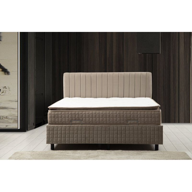 Casa si Gradina - Mobilier - Seturi de mobilier - Seturi dormitor - Set dormitor, Hanah Home, pal melaminat, maro, 150x200 cm - Infinity.ro