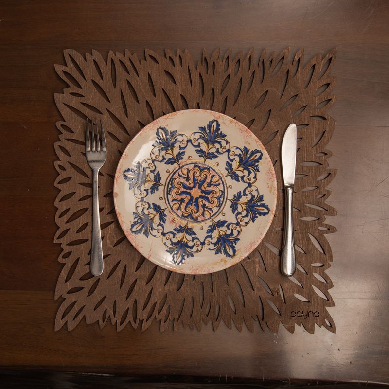 Casa si Gradina - Textile si covoare - Textile bucatarie - Fete de masa - Set covorase de masa, Hermia, lemn, wenge, 36x36 cm, 4 bucati, 790PYN1135 - Infinity.ro