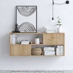Casa si Gradina - Mobilier - Comode si corpuri - Console - Consola, Hanah Home, panou de particule cu melamina, stejar, 120x50x22 cm - Infinity.ro