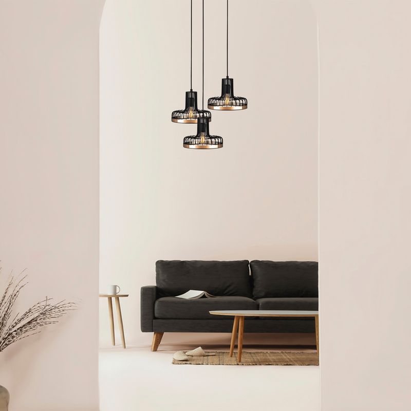 Casa si Gradina - Corpuri si surse de iluminat - Lustre si pendule - Candelabru, Opviq, metal, negru cupru, diametru 40 cm, inaltime 116 cm - Infinity.ro