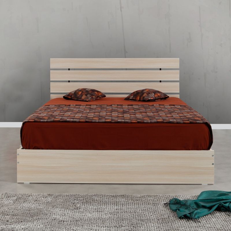 Casa si Gradina - Mobilier - Paturi si accesorii - Paturi - Pat dublu, Hanah Home, pal melaminat, stejar, 155x205x100 cm - Infinity.ro