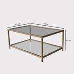 Casa si Gradina - Mobilier - Mese si birouri - Masute de cafea - Masa de cafea, Hanah Home, sticla securizata, auriu, metal, 90x60x40 cm - Infinity.ro