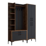 Casa si Gradina - Mobilier - Organizare si depozitare - Cuiere - Cuier, Hanah Home, pal melaminat, nuc si antracit, 150x200x35 cm - Infinity.ro