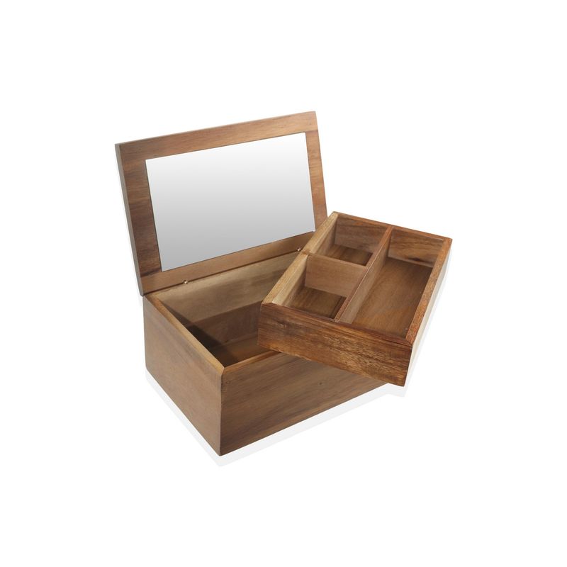 Fashion, accesorii si bijuterii - Femei - Bijuterii femei - Cutii bijuterii - Organizator, Hermia, lemn, bej, 23x15x10 cm - Infinity.ro