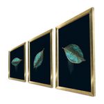 Casa si Gradina - Decoratiuni - Tablouri - Tablou decorativ inramat, Wallxpert, mdf, albastru auriu alb, 38x53 cm, set 3 piese - Infinity.ro