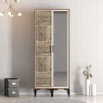 Casa si Gradina - Mobilier - Dulapuri si sifoniere - Sifoniere - Sifonier, Hanah Home, pal melaminat, nuc si crem, 80x47.5x201.4 cm, 845HCT5421 - Infinity.ro