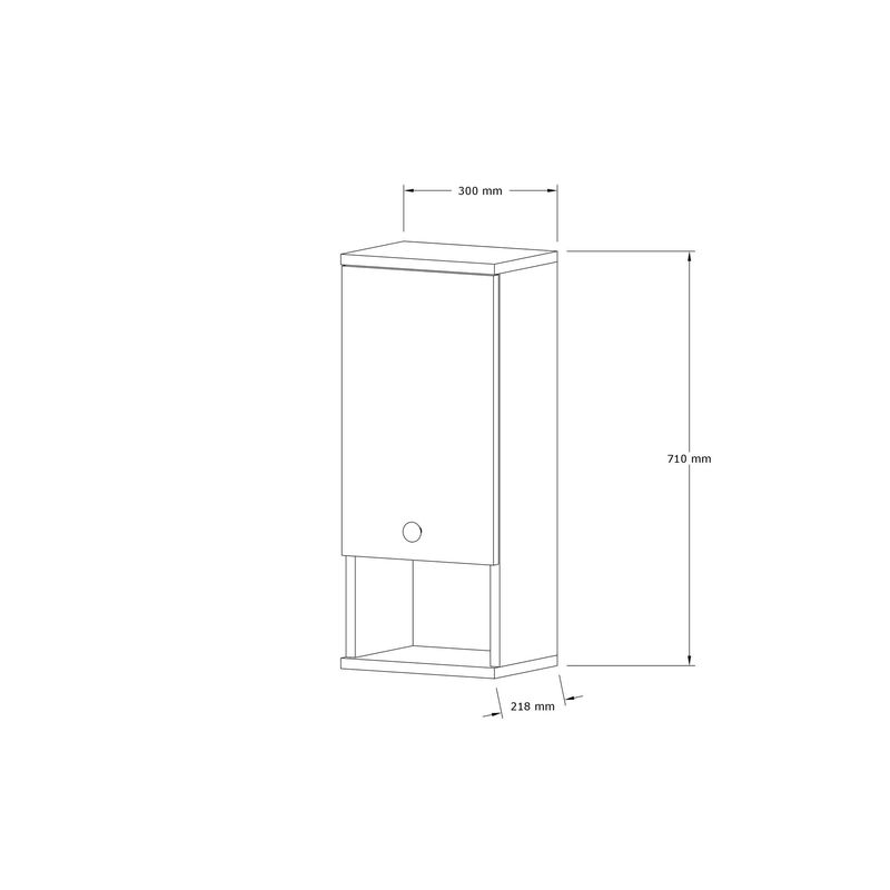 Casa si Gradina - Mobilier - Mobilier baie - Corpuri baie - Dulap de baie, Hanah Home, panou de particule cu melamina, safir, 30x21.8x71 cm - Infinity.ro