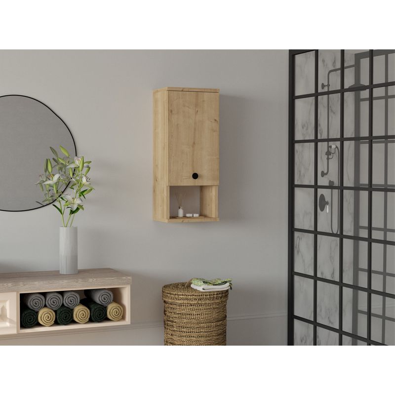 Casa si Gradina - Mobilier - Mobilier baie - Corpuri baie - Dulap de baie, Hanah Home, panou de particule cu melamina, safir, 30x21.8x71 cm - Infinity.ro