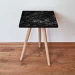 Casa si Gradina - Mobilier - Mese si birouri - Mese living - Masuta laterala, Hanah Home, mdf, negru alb, 35x35x42 cm, 481LNA1832 - Infinity.ro