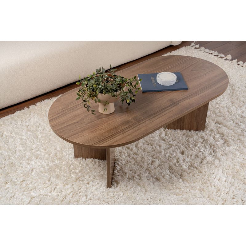 Casa si Gradina - Mobilier - Mese si birouri - Masute de cafea - Masuta de cafea, Hanah Home, pal melaminat, nuc, 119x60x40 cm - Infinity.ro