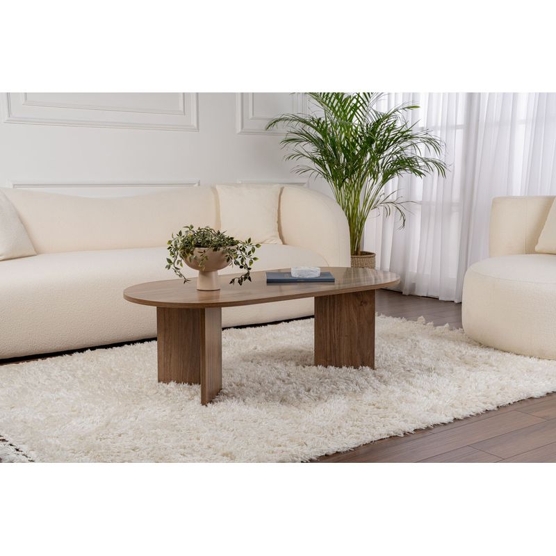 Casa si Gradina - Mobilier - Mese si birouri - Masute de cafea - Masuta de cafea, Hanah Home, pal melaminat, nuc, 119x60x40 cm - Infinity.ro