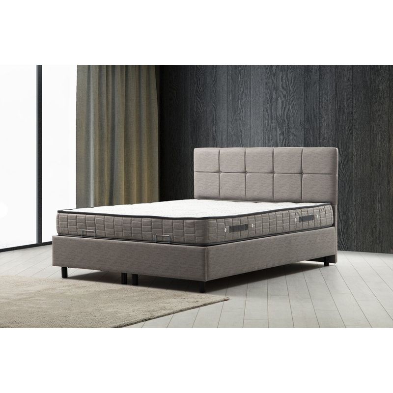 Casa si Gradina - Mobilier - Paturi si accesorii - Paturi - Set pat o persoana, Hanah Home, pal melaminat, gri deschis, 90x190 cm - Infinity.ro