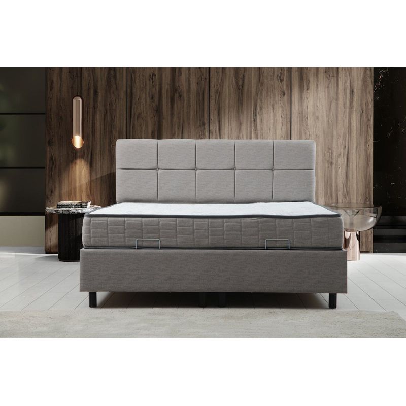 Casa si Gradina - Mobilier - Paturi si accesorii - Paturi - Set pat o persoana, Hanah Home, pal melaminat, gri deschis, 90x190 cm - Infinity.ro