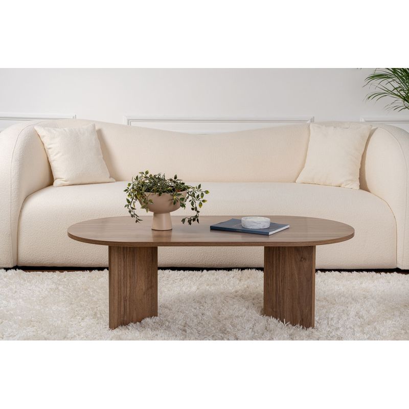 Casa si Gradina - Mobilier - Mese si birouri - Masute de cafea - Masuta de cafea, Hanah Home, pal melaminat, nuc, 119x60x40 cm - Infinity.ro