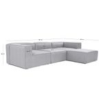 Casa si Gradina - Mobilier - Canapele si coltare - Coltare - Coltar, Hanah Home, cadru lemn de carpen, stofa in, gri, 297x190x66 cm - Infinity.ro