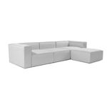 Casa si Gradina - Mobilier - Canapele si coltare - Coltare - Coltar, Hanah Home, cadru lemn de carpen, stofa in, gri, 297x190x66 cm - Infinity.ro