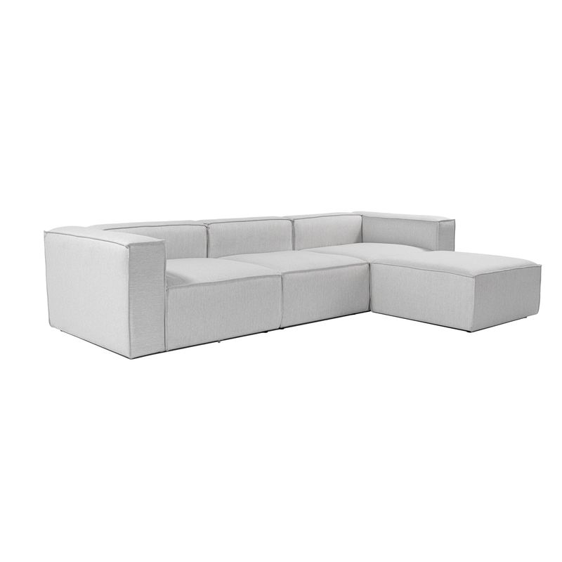 Casa si Gradina - Mobilier - Canapele si coltare - Coltare - Coltar, Hanah Home, cadru lemn de carpen, stofa in, gri, 297x190x66 cm - Infinity.ro