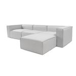 Casa si Gradina - Mobilier - Canapele si coltare - Coltare - Coltar, Hanah Home, cadru lemn de carpen, stofa in, gri, 297x190x66 cm - Infinity.ro