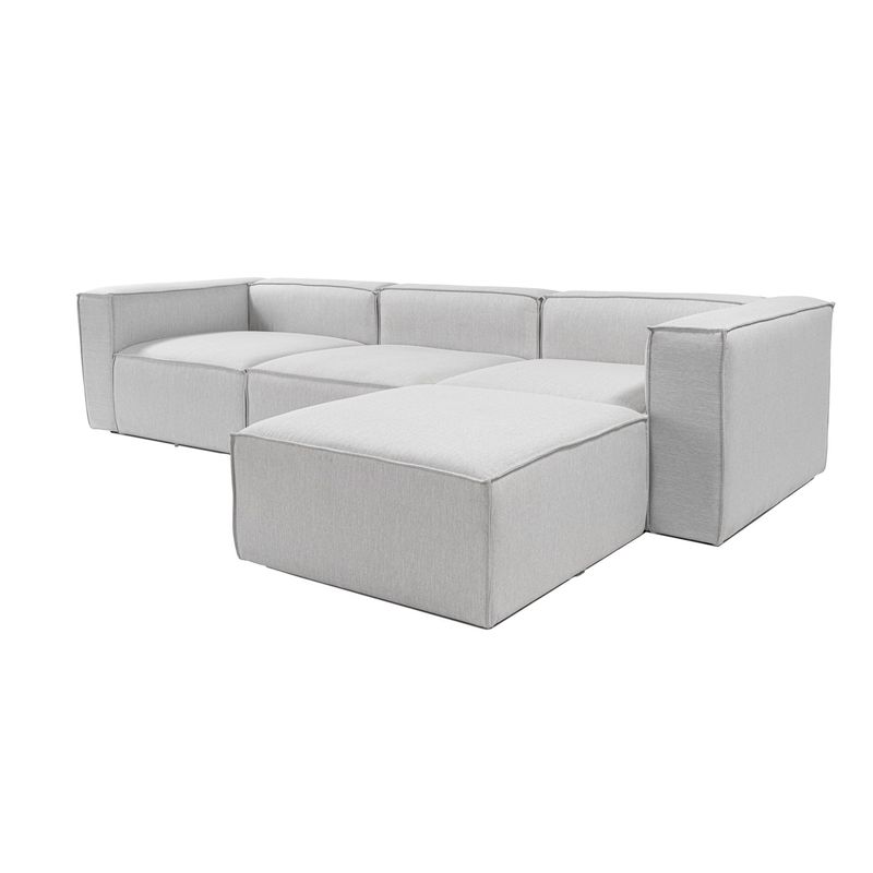Casa si Gradina - Mobilier - Canapele si coltare - Coltare - Coltar, Hanah Home, cadru lemn de carpen, stofa in, gri, 297x190x66 cm - Infinity.ro