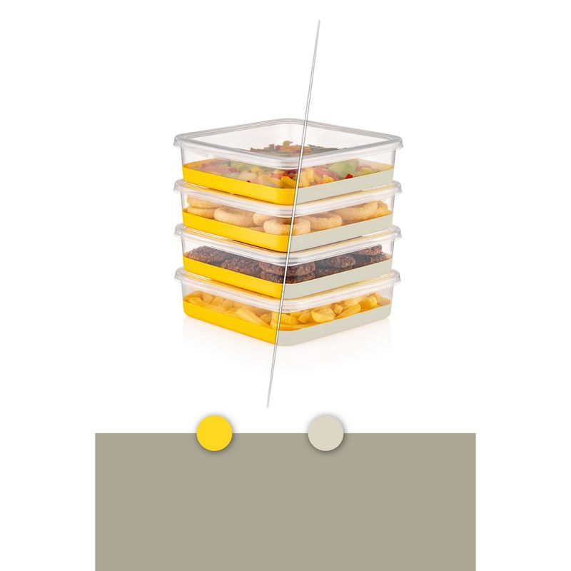 Casa si Gradina - Bucatarie si vesela - Organizare si depozitare bucatarie - Cutii alimentare - Set organizator frigider, Hermia, plastic, gri, 14 piese - Infinity.ro