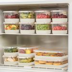 Casa si Gradina - Bucatarie si vesela - Organizare si depozitare bucatarie - Cutii alimentare - Set organizator frigider, Hermia, plastic, gri, 14 piese - Infinity.ro