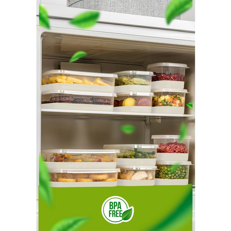 Casa si Gradina - Bucatarie si vesela - Organizare si depozitare bucatarie - Cutii alimentare - Set organizator frigider, Hermia, plastic, gri, 14 piese - Infinity.ro
